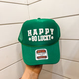Happy Go Lucky Trucker Hat- Green *FINAL SALE*