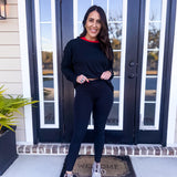 VENICE CROSSOVER WAIST LEGGINGS- BLACK