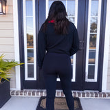 VENICE CROSSOVER WAIST LEGGINGS- BLACK