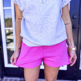 Scuba Elastic Waistband Short - Candy Pink
