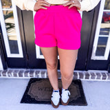 Scuba Elastic Waistband Short - Hot Pink