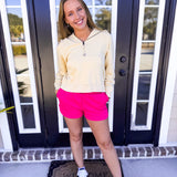 Scuba Elastic Waistband Short - Hot Pink