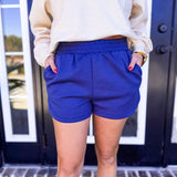 Scuba Elastic Waistband Short - Blue Indigo