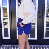Scuba Elastic Waistband Short - Blue Indigo