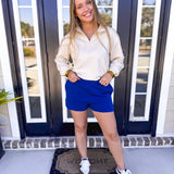 Fleece Elastic Waistband Short - Light Navy