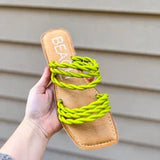 Amalia Lime Braided Sandals