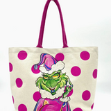 Printed Pink "Green Monster" Totebag