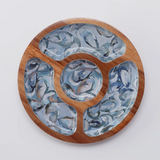 Kim Hovell | Wooden Snack Tray - Pewter Shells - Final Sale