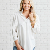 Caryn Lawn | Preppy Top Leather Star - White