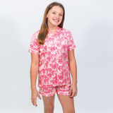 YOUTH CALL OF THE WILD SATIN PAJAMA SHORT SET - FINAL SALE