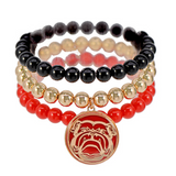 Red Dawgs On Top Bracelet Set - Final Sale