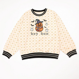 Simply | Pumpkin Varsity Crewneck Pullover - Final Sale