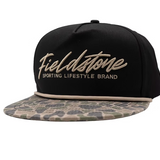 Black W/ Camo Bill Script Logo Hat - Final Sale