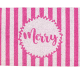 Merry Script Stripe Doormat - Final Sale