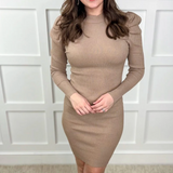 Havana Bodycon Dress - Taupe