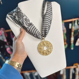 Houndstooth Fever Scarf Necklace - Final Sale