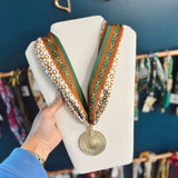 Linked Into Fall Closed Pendant Scarf Necklace - Final Sale