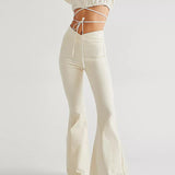 Asymmetric Waist Flare Jeans