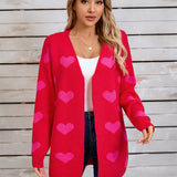 Angel Wings Heart Open Front Long Sleeve Cardigan