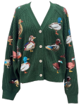 Queen of Sparkles Dark Green Scattered Duck Cardigan