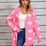 Angel Wings Heart Open Front Long Sleeve Cardigan