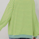 Lovelet Contrast Striped Long Sleeve Sweatshirt