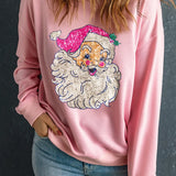 Santa Round Neck Long Sleeve Sweatshirt