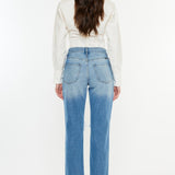 Kancan Distressed Frayed Hem Cropped Jeans