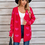 Angel Wings Heart Open Front Long Sleeve Cardigan