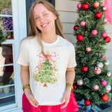 Green Tree With Pink Bow - Final Sale