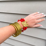 Red Double Bulldog Bracelet