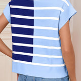 Striped Half Zip Sweater Vest