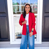 SPANX | Pull-On Crop Wide Leg Jean - Stonewashed Blue
