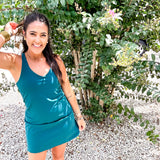 SPANX | Get Moving V-Neck Dress - Emerald Bay
