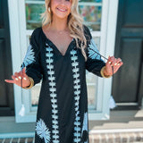 Tiffany Caftan - Black/White