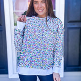 SHIRALEAH| Fiesta Sweatshirt- White