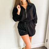 Autumn Feels Romper- Black