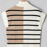 Striped Half Zip Sweater Vest