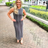 Taking It Easy Dress - Charcoal