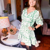 Getting Around Mini Dress- Green Mix