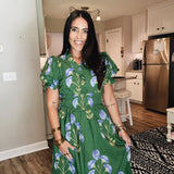 Wasting Precious Time Midi Dress - Green