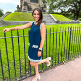 Graceful Glam Dress- Navy