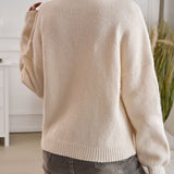 Devine Tied Round Neck Dropped Shoulder Cardigan