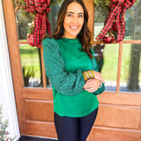 Melanie Sequin Top- Green