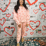 Polka Dot Sweatpants - Blush