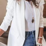 Collared Neck Puff Sleeve Blazer