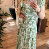 Summer Ways 2 Piece Flutter Sleeve Set - Green Deco Palm