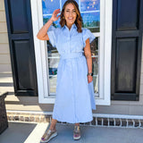 Toast To The Coast Midi Dress - Light Blue