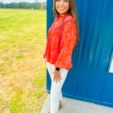 Floral Fever Top- Orange