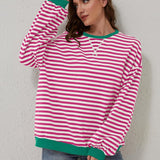 Lovelet Contrast Striped Long Sleeve Sweatshirt